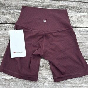 Lululemon‎ Align High-Rise Short 6" size 2 NWT Linear Wordmark Goodnight Plumb